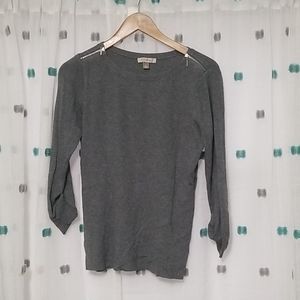 Gray sweater with zipper shoulders